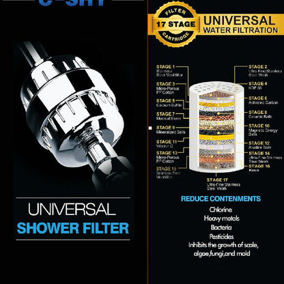 Wash H2o™ Shower Filter - 17 Stages Water Filtration
