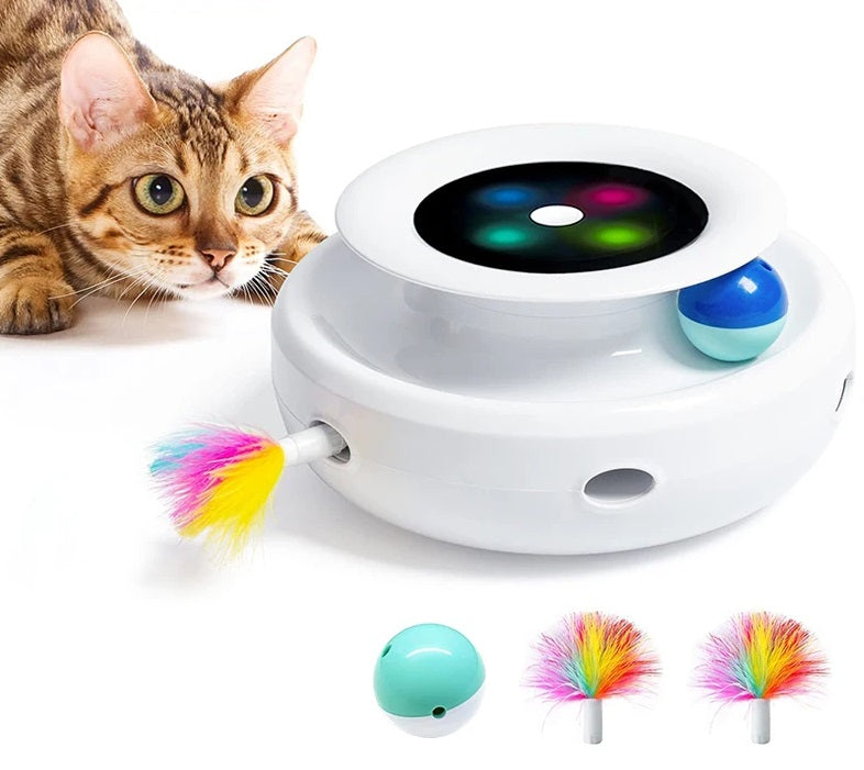 Smart Feather Automatic Cat Toy – 2-in-1 Automatic Fun Ball with 5 Modes for Pet Entertainment & Exercise