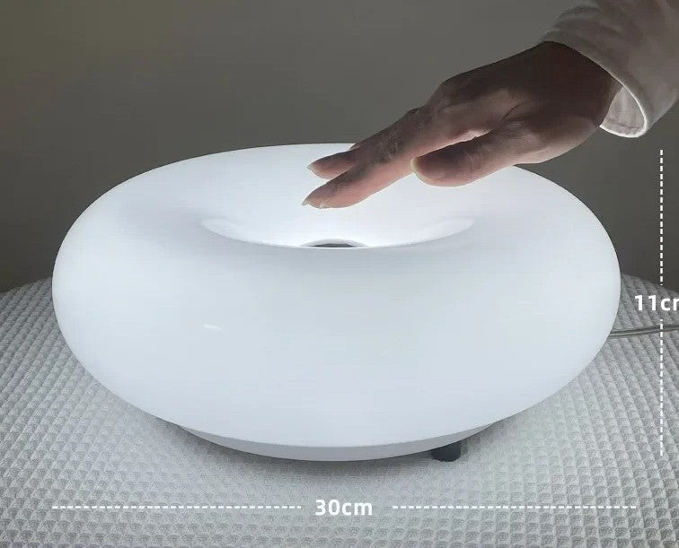 Minimalist Donut Glass Desk Lamp – French Cream-Style Touch Switch Atmosphere Light