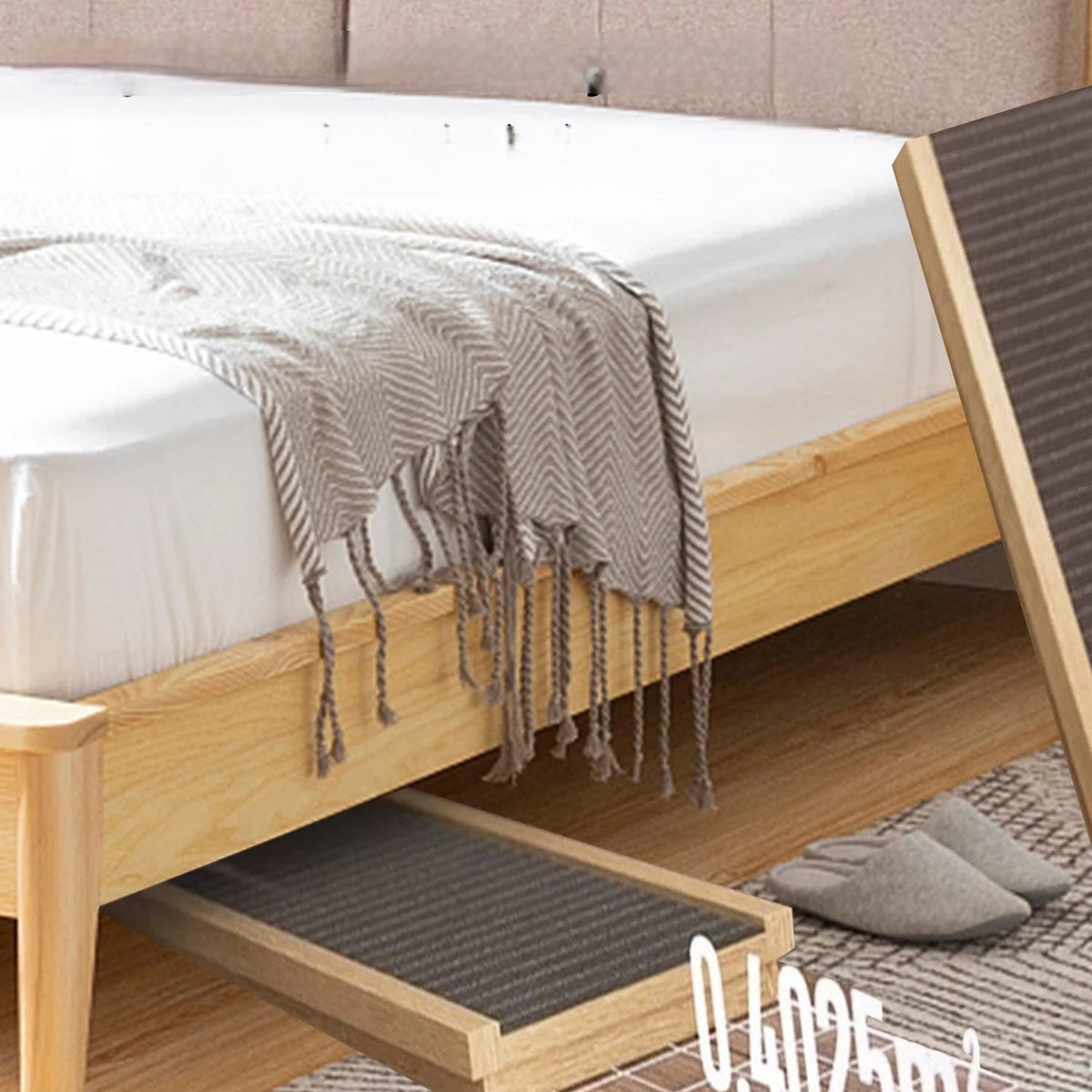 Adjustable Wooden Pet Ramp – Foldable Non-Slip Ladder for Easy Access